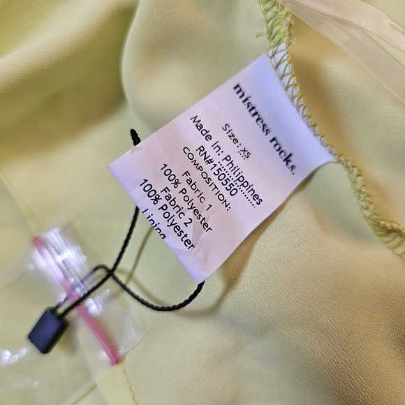 NWT Mistress Rocks Los Angeles lime green 2 piece long sleeve crop top size XS - Picture 10 of 11